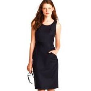 J. Crew Sleeveless Wool Black Sheath Dress | EUC | 2P | Chic